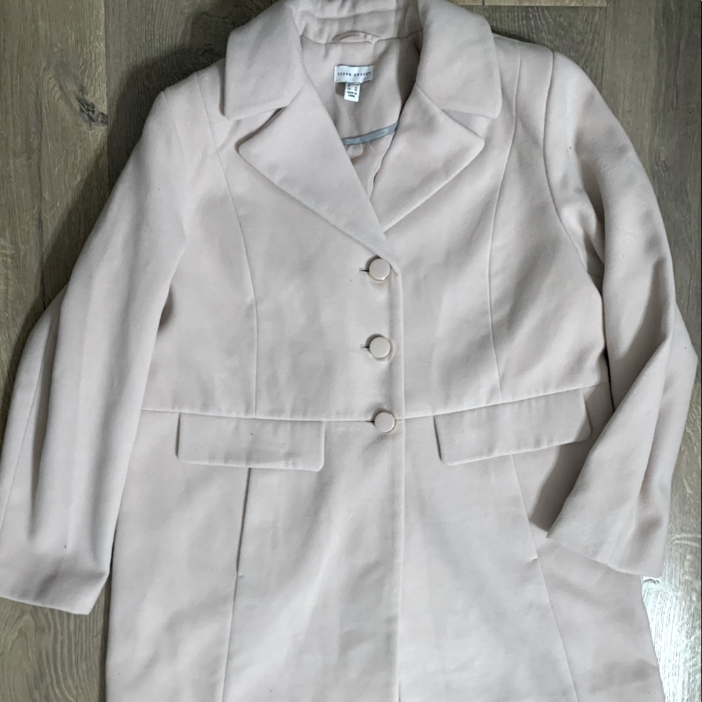 Blush pink pea coat